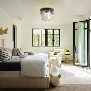 1920s Tedem 1-Tier Crystal Round Flushmount