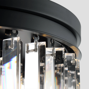 1920s Tedem Multi-Tier Clear/Smoke Crystal Round Chandelier