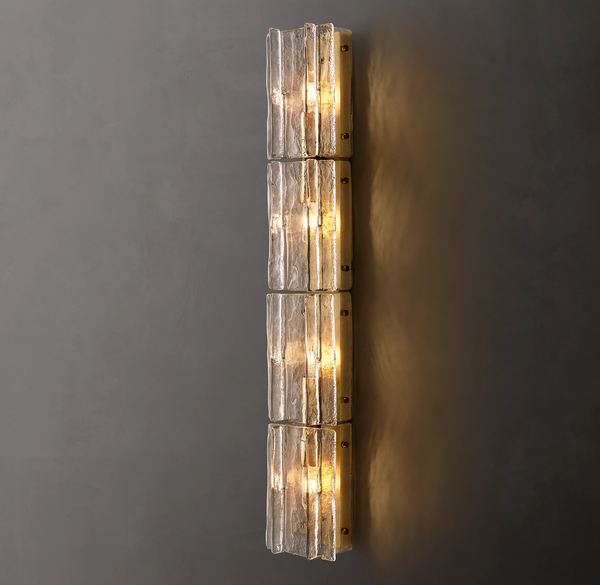 Lattice Clear Glass Grand Sconce