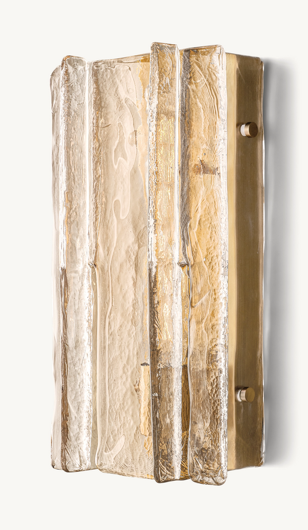 Lattice Clear Glass Sconce 15"