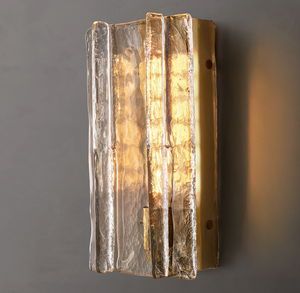 Lattice Clear Glass Sconce 15"