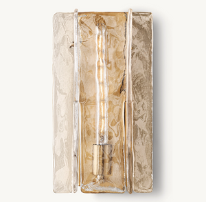 Lattice Clear Glass Sconce 15"