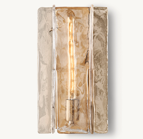 Lattice Smoke Glass Sconce 15"