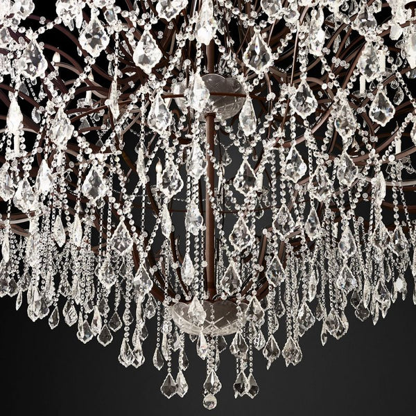 Iron & Crystal Round Chandelier 101"