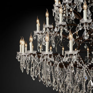 Iron & Crystal Round Chandelier 101"