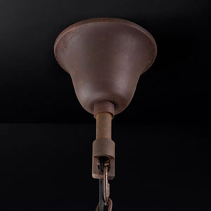 19th C. Rococo Iron & Crystal Round  Dining Room Chandelier 28"