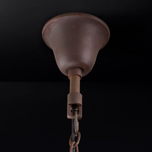 19th C. Rococo Iron & Crystal Round Dining Room Chandelier 33"