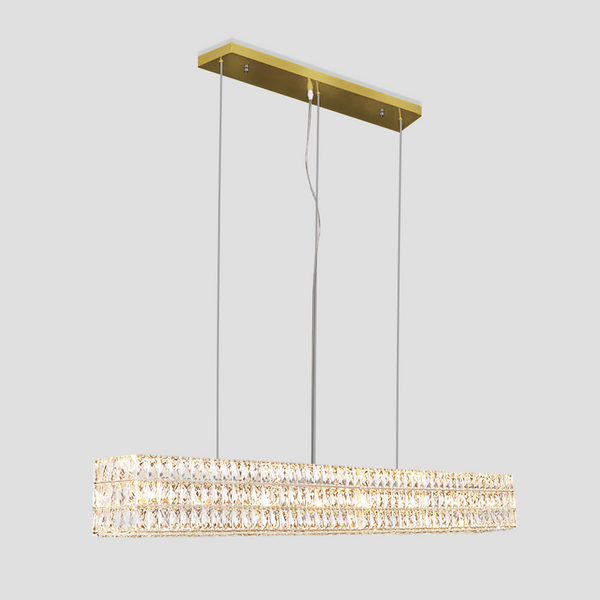 Dina Halo Rectangular Crystal Chandelier
