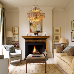 Charry Smoke Glass Large Chandelier