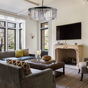 1920s Tedem 1-Tier Crystal Round Chandelier