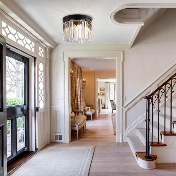 1920s Tedem 1-Tier Crystal Round Flushmount