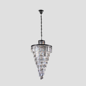 1920s Tedem Multi-Tiered Crystal Chandelier