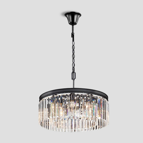1920s Tedem 1-Tier Crystal Round Chandelier