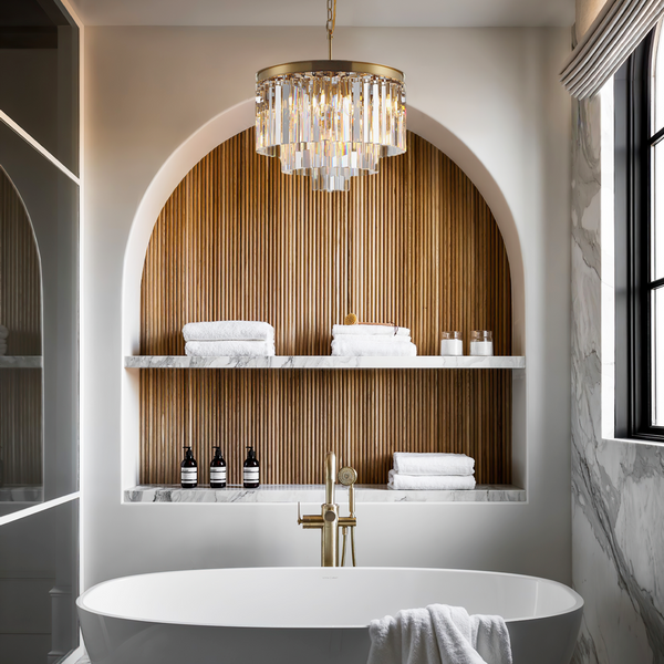 1920s Tedem Multi-Tier Clear/Smoke Crystal Round Chandelier