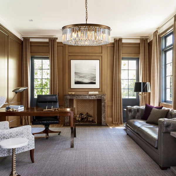 1920s Tedem 1-Tier Crystal Round Chandelier