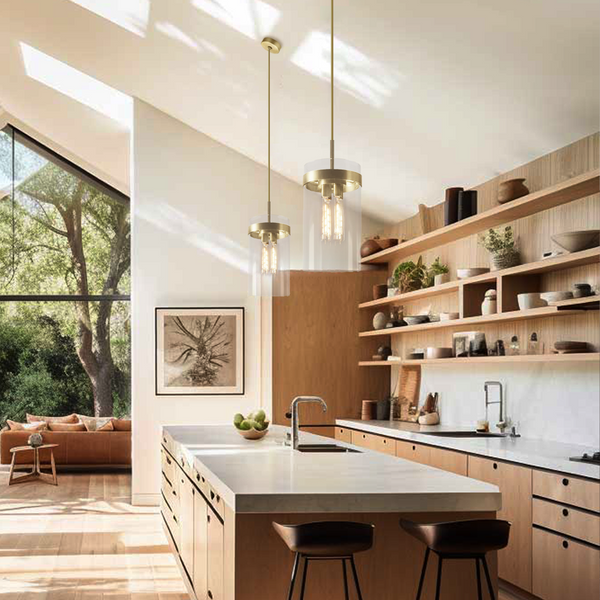 Mechanic Cylinder Glass Pendant