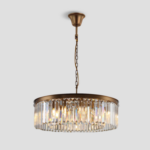 1920s Tedem 1-Tier Crystal Round Chandelier