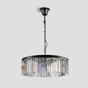 1920s Tedem 1-Tier Crystal Round Chandelier