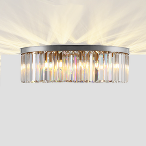 1920s Tedem 1-Tier Crystal Round Flushmount