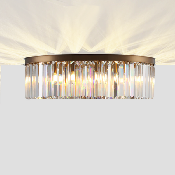 1920s Tedem 1-Tier Crystal Round Flushmount