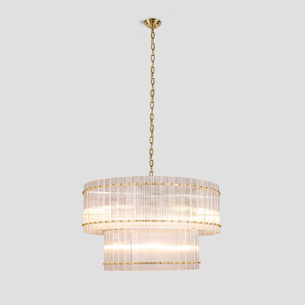 Sanmany Round Ribbed Glass Chandelier