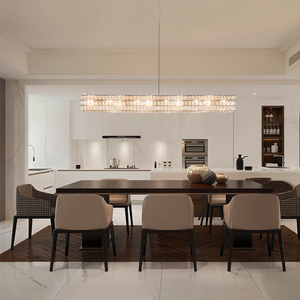 Dina Halo Rectangular Crystal Chandelier