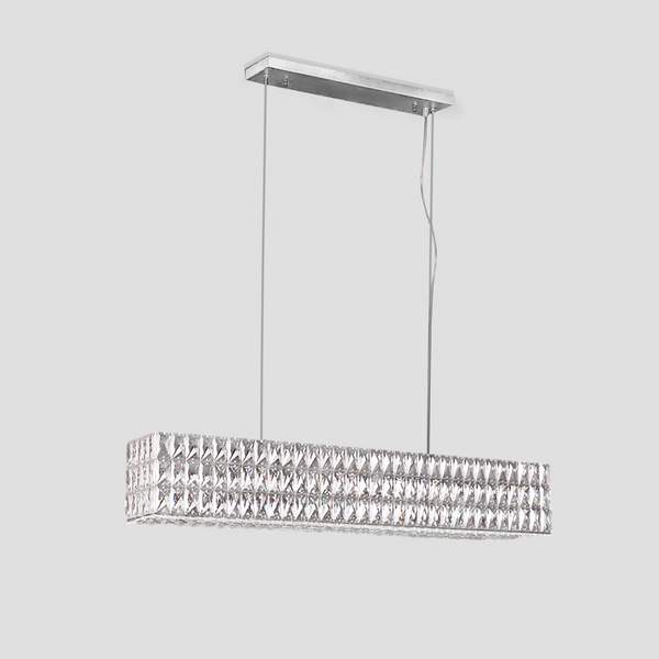 Dina Halo Rectangular Crystal Chandelier