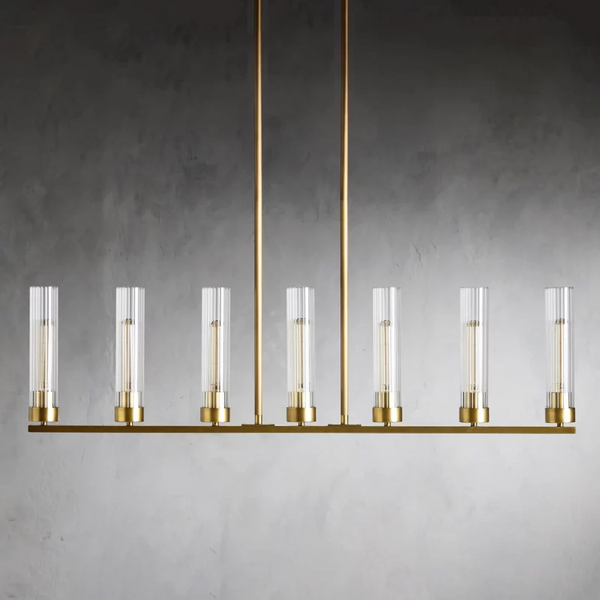 Andreas Glass Linear Chandelier