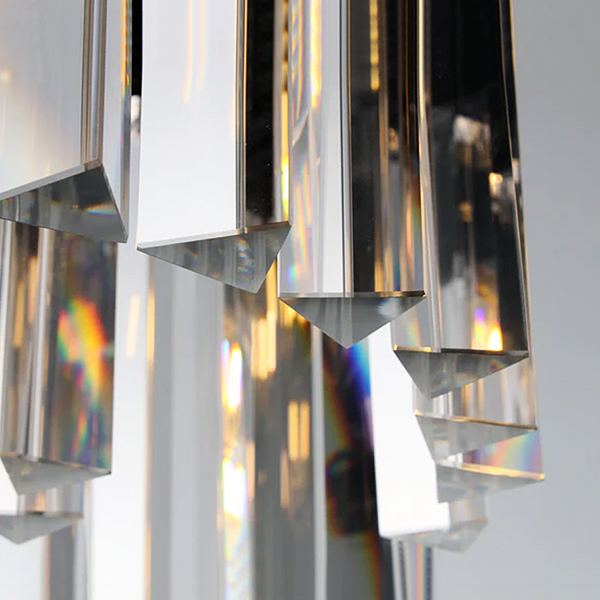 1920s Tedem Multi-Tier Clear/Smoke Crystal Round Chandelier