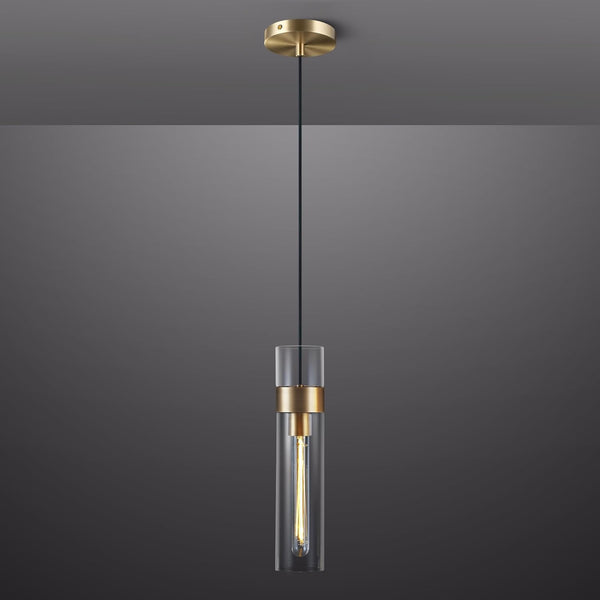 Glass Tube Brass Pendant Lights 1 Light/7 Lights