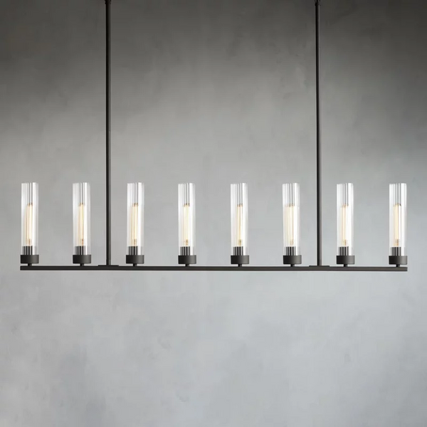 Andreas Glass Linear Chandelier