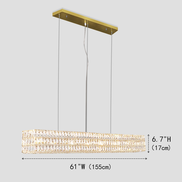 Dina Halo Rectangular Crystal Chandelier