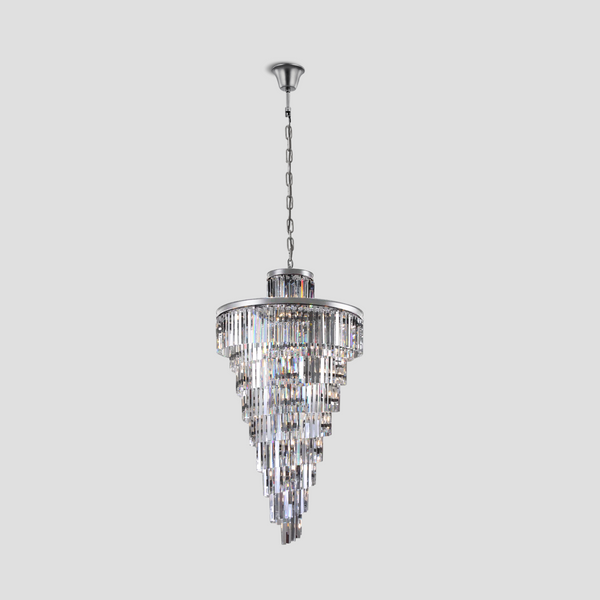 1920s Tedem Multi-Tiered Crystal Chandelier