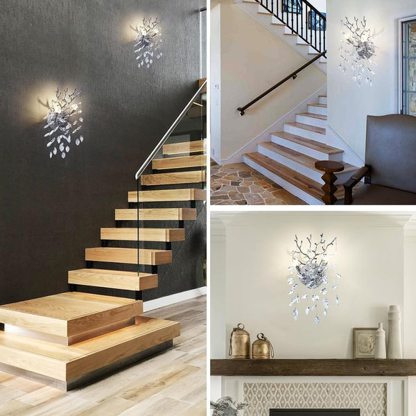 Ice Eye Crystal Gold/Silver Wall Sconce for All Rooms 10"H