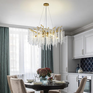 Snow Tree Branch Crystal Gold Chandeliers for All Rooms 30''