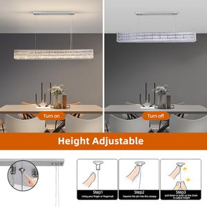 K9 Crystal Round/Rectangular Chandelier 32" 61"
