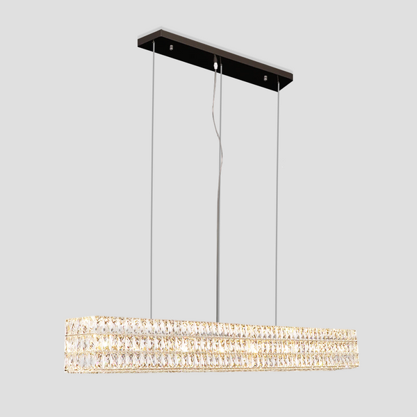 Dina Halo Rectangular Crystal Chandelier