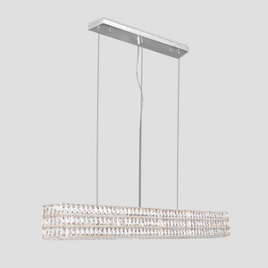 Dina Halo Rectangular Crystal Chandelier