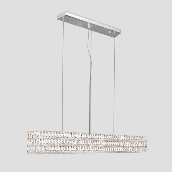 Dina Halo Rectangular Crystal Chandelier