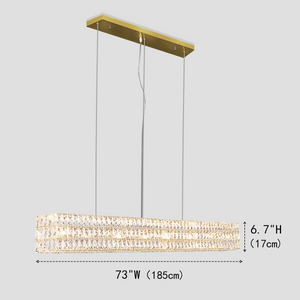 Dina Halo Rectangular Crystal Chandelier