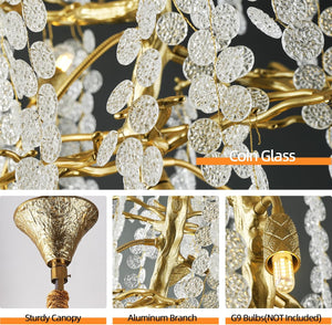 Coin Type Modern Crystal Tree Branch Staircase Chandelier 95"