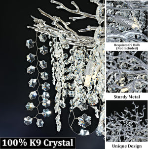 Snow Tree Branch Crystal Chandelier for All Rooms 30" 40" 55"