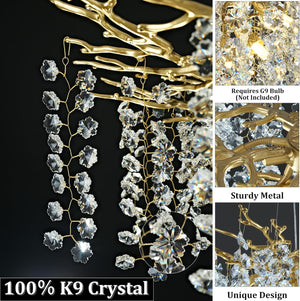 Snow Tree Branch Crystal Chandelier for All Rooms 30" 40" 55"