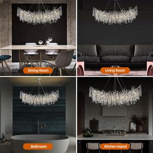 Snow Tree Branch Crystal Chandelier for All Rooms 30" 40" 55"