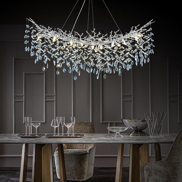 Ice Eye Modern Crystal Tree Branch Round Chandelier for All Rooms 30" 40" 48"