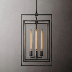 Beckman Glass Lantern Modern Island Pendant