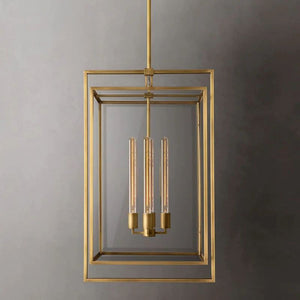 Beckman Glass Lantern Modern Island Pendant