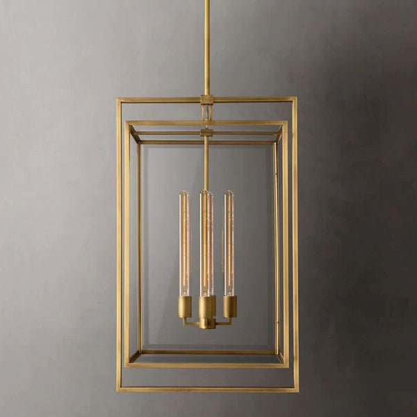 Beckman Glass Lantern Modern Island Pendant