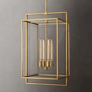 Beckman Glass Lantern Modern Island Pendant