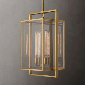 Beckman Glass Lantern Modern Island Pendant